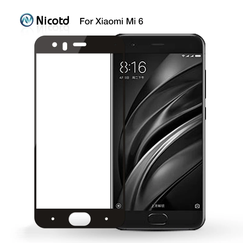 Закаленное стекло Nicotd для Xiaomi mi 6, защита экрана, пленка с полным покрытием, оригинал изогнутое закаленное стекло с полным покрытием для xiaomi mi mix 2 5g защита для экрана защитная пленка для xiaomi mi mix fold 2 5g стекло