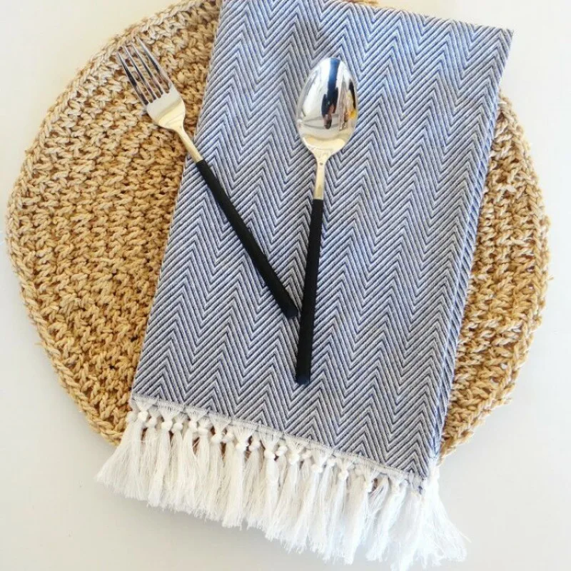 

100% Cotton Table Napkin Tassels Kitchen Tea Towel Dish Cloth for Room and Kitchen