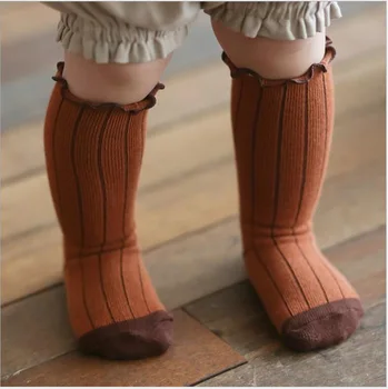 

Cute Soft Cotton Kawaii Girls Boys Sock stripe Design Catoon Pattern Kids Socks 0-4y Baby Long Socks autumn winter