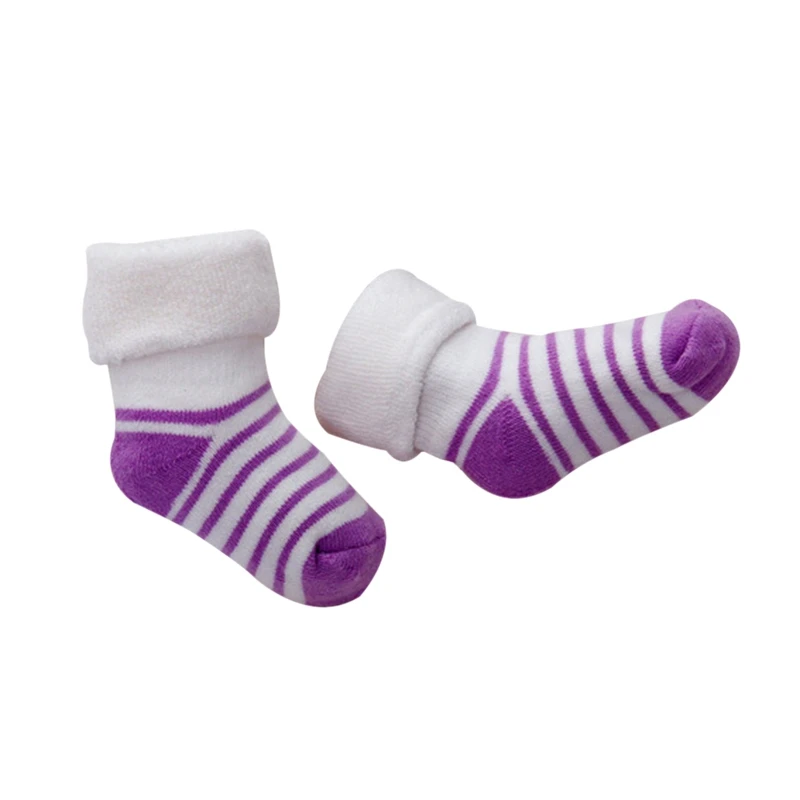 Теплые хлопковые носки для маленьких мальчиков и девочек, От 0 до 3 лет носки для маленьких девочек, носки для новорожденных, носки для младенцев, S2 - Цвет: Лаванда