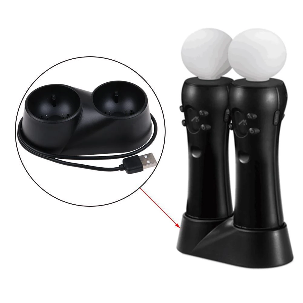 NEW Dual Charger Dock Station Charging For Playstation 4 PS4 VR Move