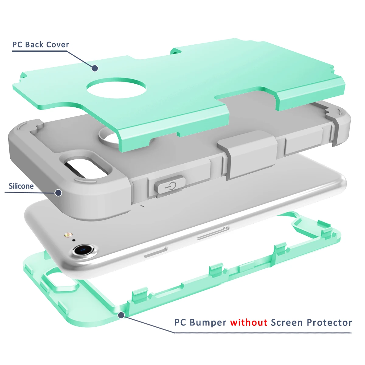 Для Apple iPhone 8 ударопрочный защитный чехол Гибридный жесткий резиновый защитный чехол для телефона s для iPhone 7/8 Plus