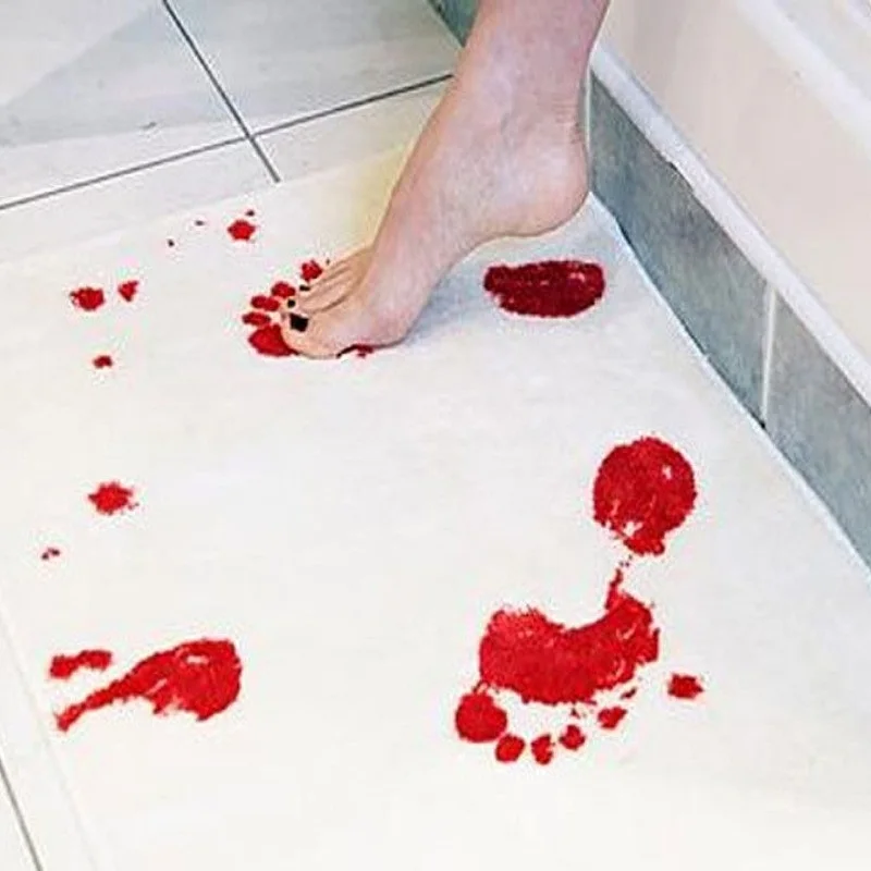 Novelty Modern Blood Bath Mats Non-slip Bathroom Water Absorption Carpet Floor Shower Mat for Bath 40*60cm White BM0612