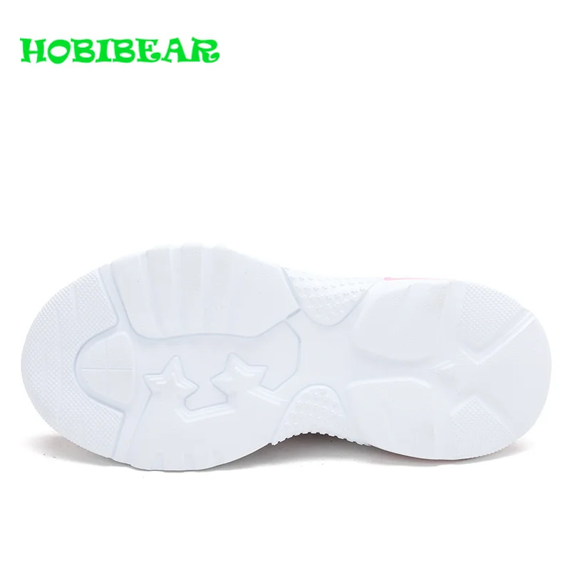 2019 New Casual Flat Sneakers knitting Girls Running Shoes Slip-on Big Kids Sport Shoe Girls Black Pink Walking Jogging Sneakers