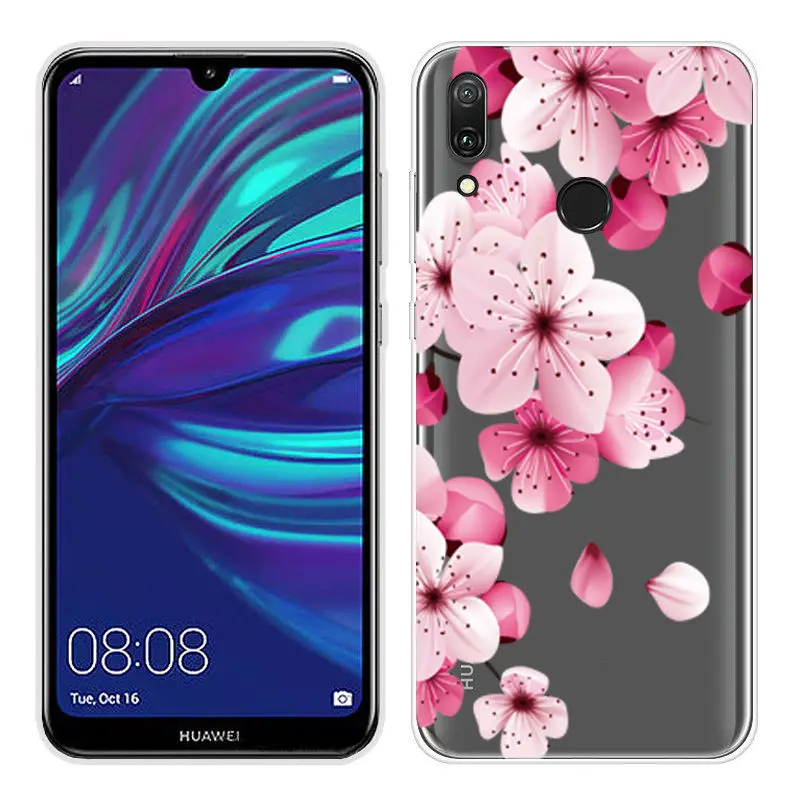 Cartoon Case for Huawei Y6 2019 Case Soft Silicone Back Cover Phone Case For Y7 2019 Honor 8x 9 10 Clear TPU Y 6 2019 Cover Capa (7)