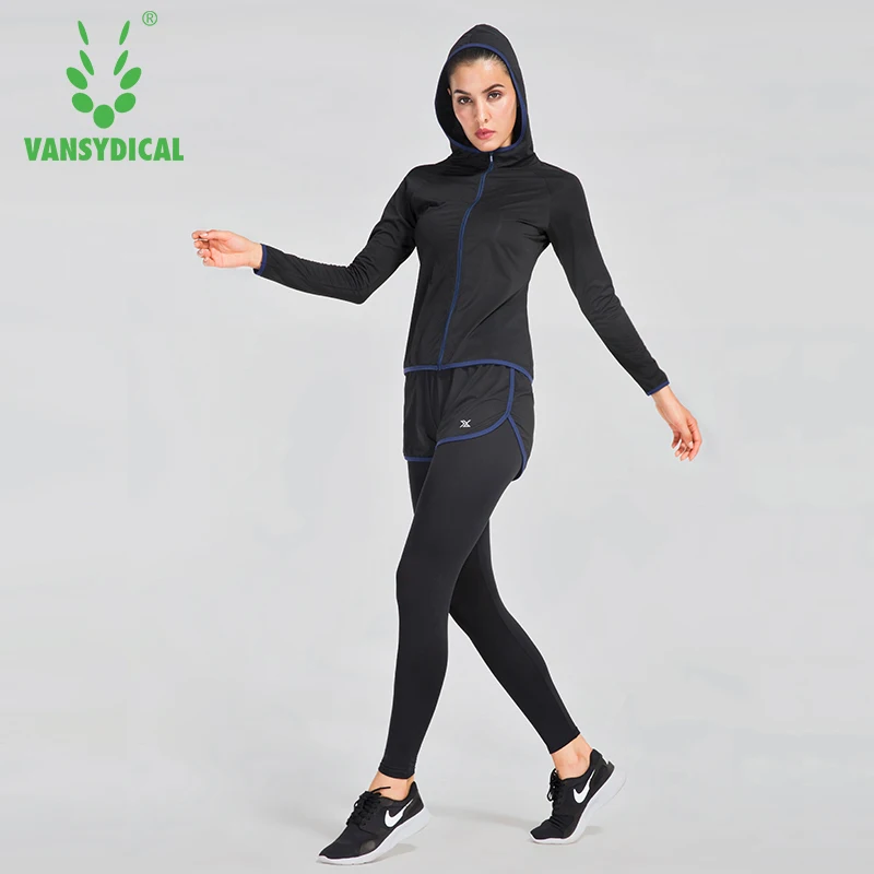 Vansydical Sports Running Sets Gym Suits Women's Winter Clothes Running