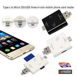 Новые 3-в-1 многофункциональный Тип-C USB OTG Картридер для Micro SD карт памяти TF EM88