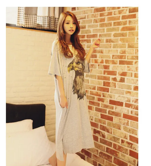 

cotton nightgown eagle sleeve length ankle-length Women's Sleepwear nightgown Women's Home Clothes nightdress Free Shipping