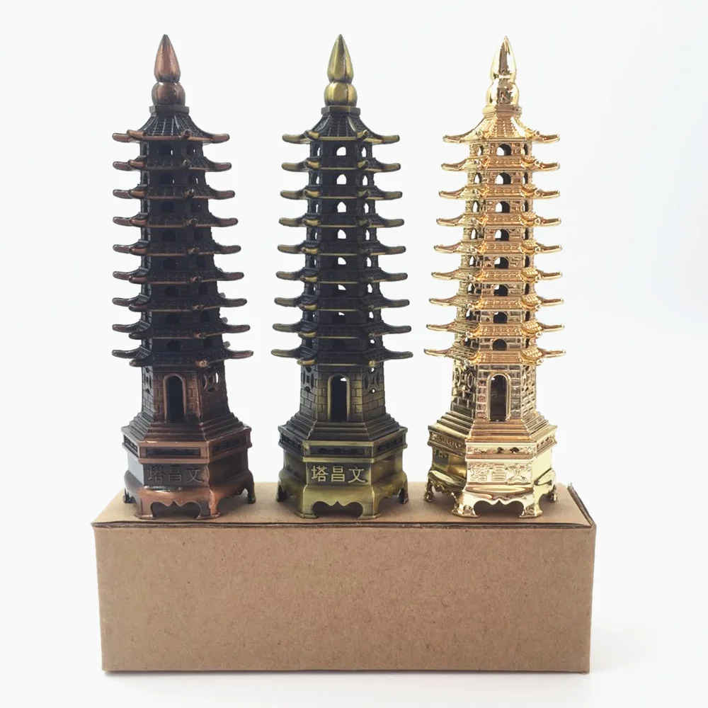 Изделия из металла Китай пагода культуры достатка модель пирамиды выдающаяся башня wenchang Lucky 4 размера украшения дома