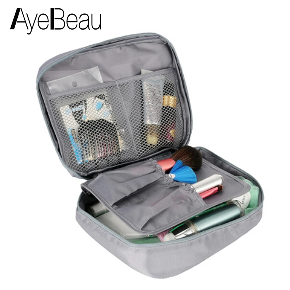 غسل الغرور طقم أدوات تجميل سفر Necessaire المكياج الضرورات ماكياج منظم حقيبة مستحضرات التجميل للنساء الجمال حالة الحقيبة حقيبة يد