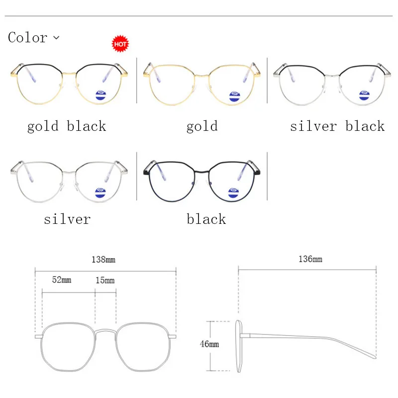 Синий светильник, блокирующие очки для мужчин и женщин, металлическая оправа для очков, анти-синий светильник, оптические компьютерные очки в стиле ретро, lunette de vue