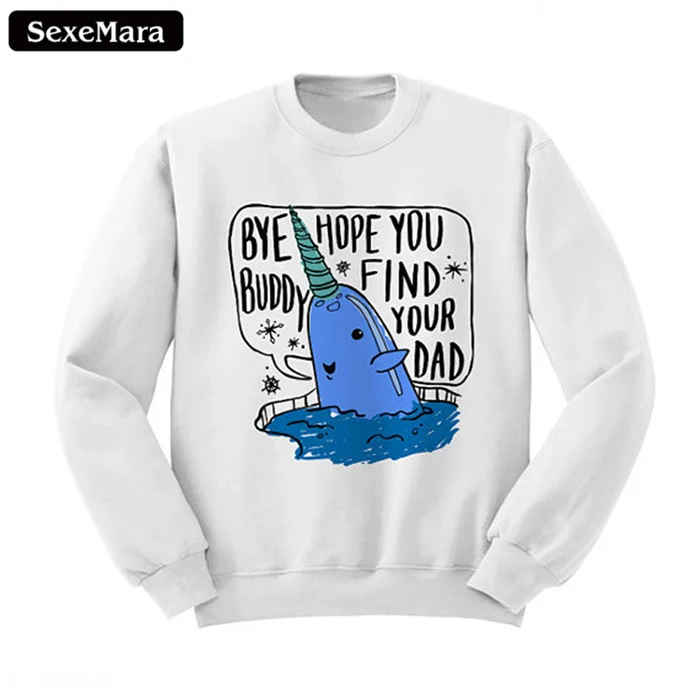 

Woman Letter Bye Buddy Hope You Find Your Dad Printed Crewneck Hoodies For Women Sweatshirt Tops Gift For Female