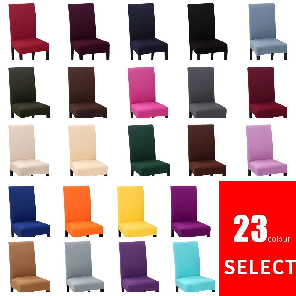 

1pc Modern Plain Color Chair Cover Spandex Stretch Elastic Wedding Banquet Chair Covers Dining Seat Cover Pastoral Hotel Cover