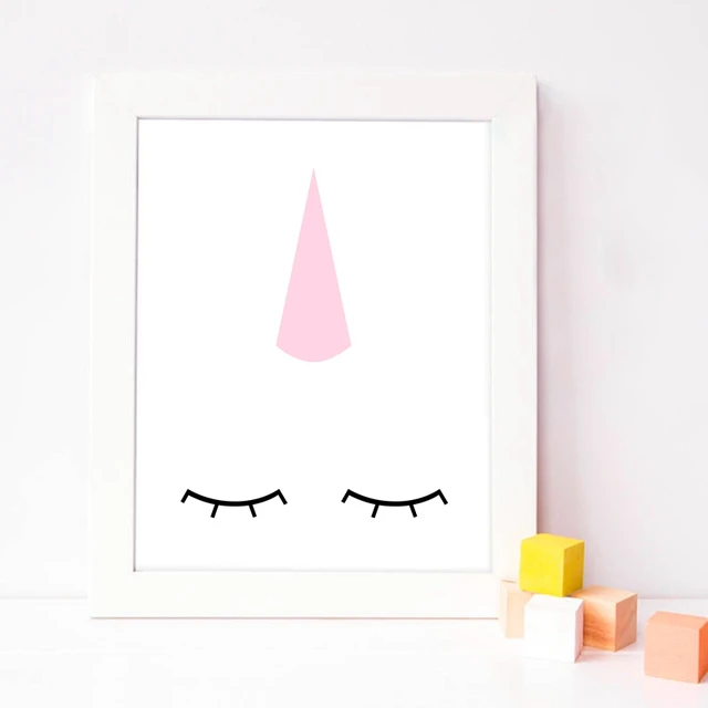 Cute Unicorn Art Print Baby Shower Party Girl Decorations Pink