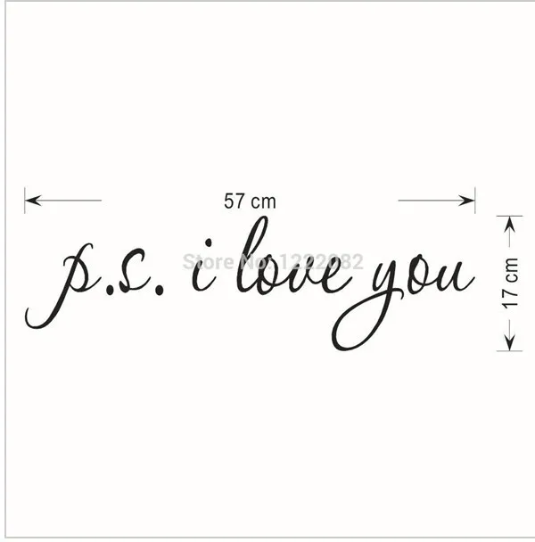 58*15 см PS I Love You настенные художественные наклейки домашний декор знаменитые и