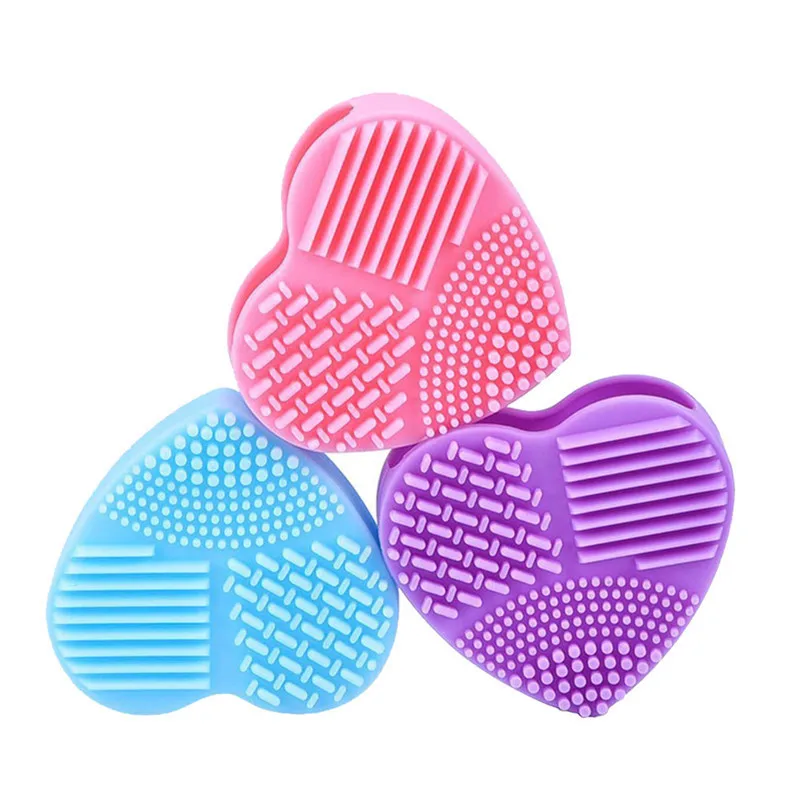 

1PC Silicone Fashion Heart Shape Egg Cleaning Glove Makeup Washing Brush Scrubber Tool Cleaners Cleaning Brush OK 0806