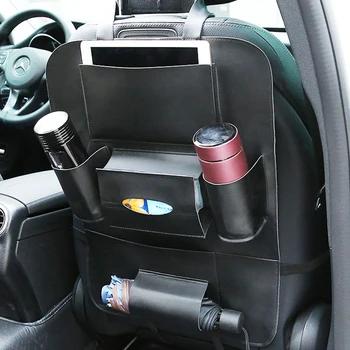 

2019 New Car Seat Back Storage Organizer Bag Universal PU Leather Multifunction Storage Box Stowing Tidying Pocket Auto Styling