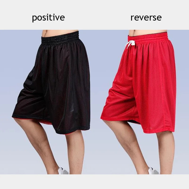 High quality 2019 Summer bodybuilding Knee length breathable reversible Net mesh Loose Balls player shorts short homme