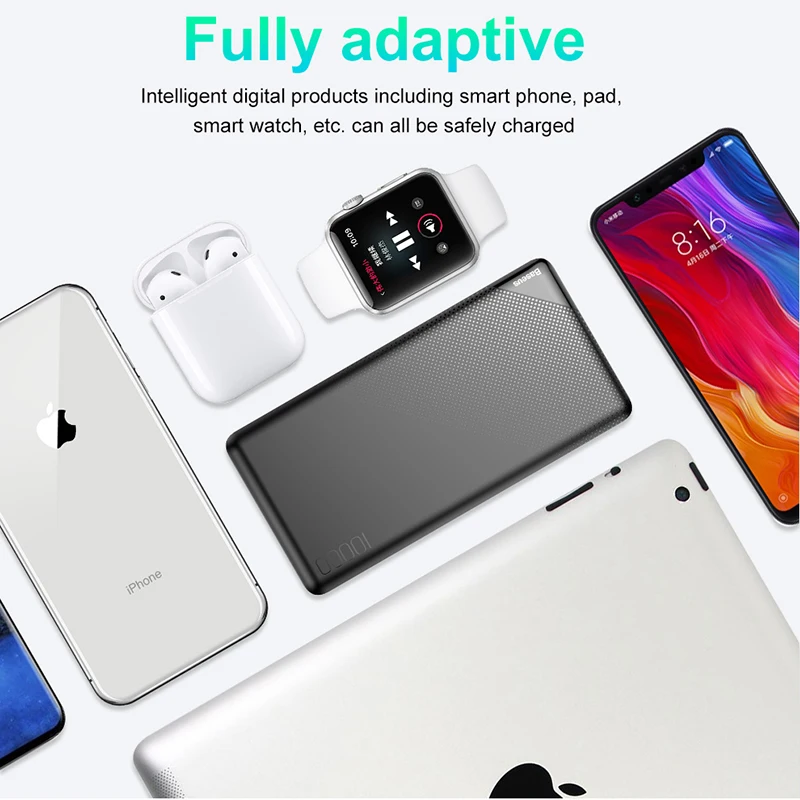 Baseus Slim 10000mAh Power Bank Portable Polymer External Battery Pack Powerbank Dual USB Output Mobile Phone Charger Poverbank