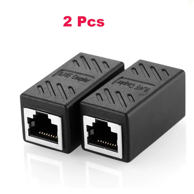 

2 Pcs RJ45 Coupler ethernet cable coupler LAN connector inline Cat7/Cat6/Cat5e Ethernet Cable Extender Adapter Female to Female
