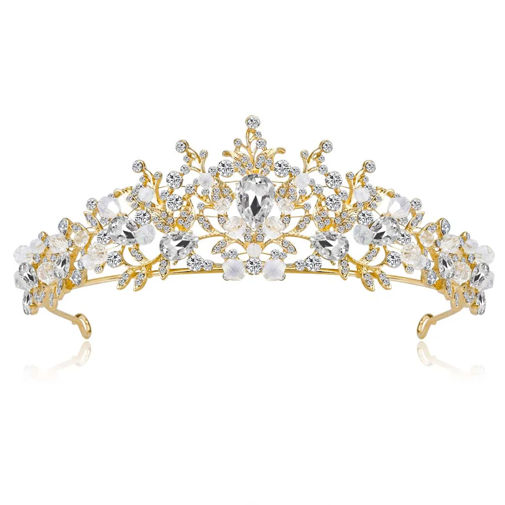 TREAZY Мода золото/серебро Цвет с жемчугом и кристаллами Свадебная Диадемы короны Pageant День рождения свадебные аксессуары для волос для Для женщин - Окраска металла: 5
