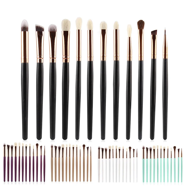 

12 Pcs/set Makeup Cosmetic Kits Eye Shadow Foundation Eyebrow Lip Brush Makeup Brushes Set Tools High Quality Brush Set