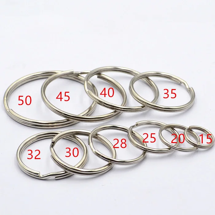

100pcs/lot 8-40mm Stackless Steel Open Double Jump Rings for Jewelry Making DIY Keychain Double Split Rings Connectors Findings