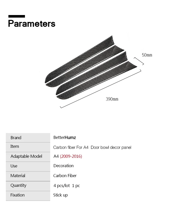 Betterhumz для Audi A4 q5 интерьерный Декор Дверные панели Стикеры s накладка из углеродного волокна Стикеры пилот отделки приборной панели панель