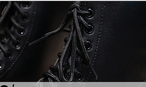 Черные ботинки на платформе; женские модные ботинки в стиле панк; женские мягкие армейские ботинки; сезон осень-зима; женские ботинки; ботинки на шнуровке