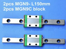 2pcs 9mm linear rail guide MGN9 150mm with 2pcs mini MGN9C linear block 9mm for linear guide mgn9 550mm l 550mm for linear rail way mgn9c or mgn9h for long linear carriage for cnc x y z axis