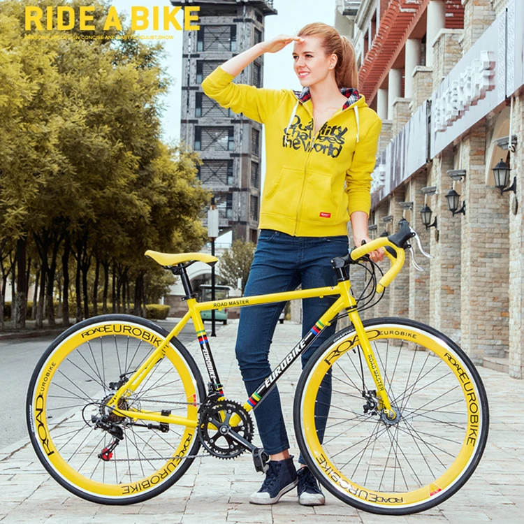 Sale New Brand 700c Aluminum Alloy Frame 14/27 Speed Disc Brake Road Bike Outdoor Sport Racing Bicicleta Cycling Break Wind Bicycle 46