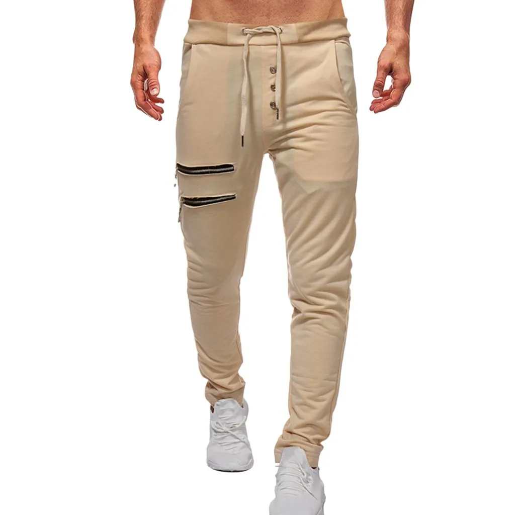 

Pants Men Streetwear Men New Fashion Casual Outdoor Fitness Sports Running Drawstring Long Pants Joggers SweatPants pantalon