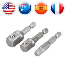 3 шт./лот головка для дрели адаптер шестигранный привод до 1/" 3/8" 1/" перфоратор драйвер хром ванадиевой стали гнездо адаптера