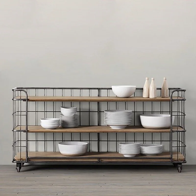 75cm High Industry Chic Movable Shelf Trolley with Casters