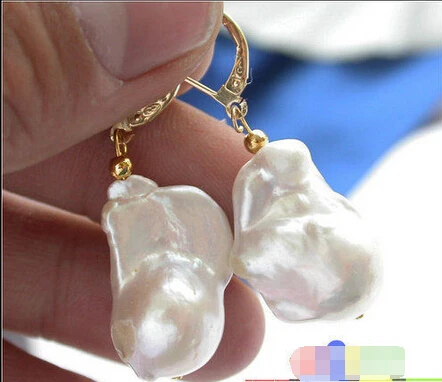 

p2101 ONLY HIGE 28MM WHITE KESHI REBORN PEARL EARRING