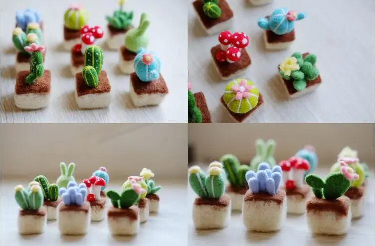 Various dolls set wool needlepoint kit wool felt needle felting gift box craft needlecraft DIY handmade