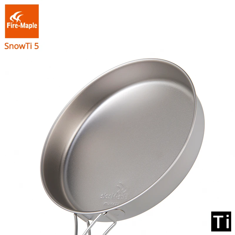  Fire Maple SnowTi 5 Portable Snow Titanium 1.35L Outdoor Camping Pot and 0.55L Frying Pan Ultra-Lig