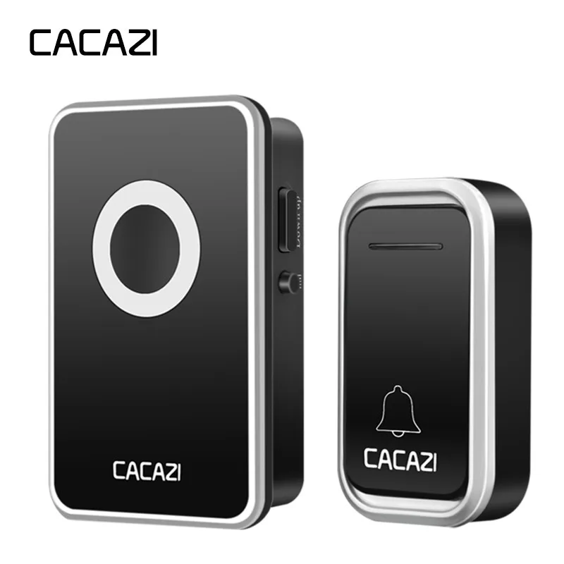 Беспроводной дверной звонок CACAZI водонепроницаемый светодиодный светильник на