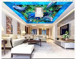 3d потолок обои на заказ 3 d подводный мир Топ потолочные фрески красоты украшения дома Зенит Настенные обои Гостиная