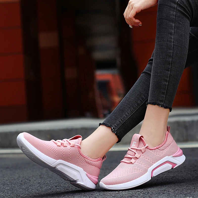 2019 zapatillas de deporte gruesas para mujer, zapatos para correr de color rosa negro, zapatillas de tenis, para papá, zapatillas de deporte para mujer, talla 36 42|Zapatillas de correr| - AliExpress