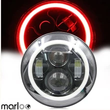 Marloo 7″ Motorcycle Daymaker Projector Headlight White Turn Red DRL Halo Lights For Harley Road King, Custom Classic, Touring