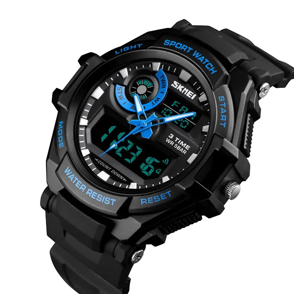 

New Fashion Men Luminous Waterproof Alarm Calendar Stopwatch Student Wrist Watch