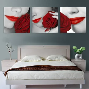 

2016 New Frameless Canvas Art Free Vintage Poster Painting Beauty Lady Lips Oil Painting For Living Room Bedroom Canvas Picture