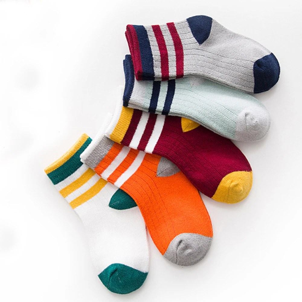 Tomilee Baby Socks Cotton 5 Pairs Socks Kids Boys Spring Autumn Infant