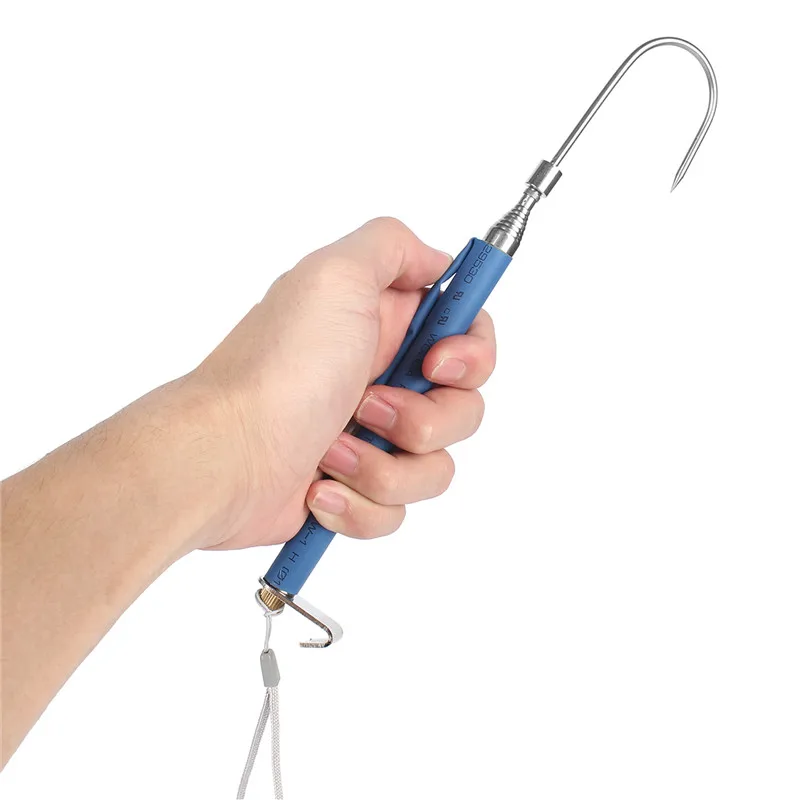 Bobing 1pc 80cm/110cm Ice Fishing Gaff Fishhook Telescopic Gaff With