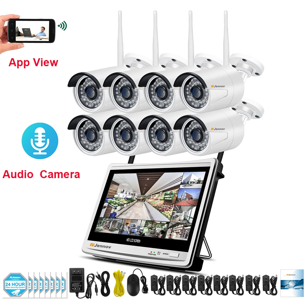 

Einnov 8CH Audio Record Home Wireless Security CCTV 960P IP Camera System With 2MP NVR LCD Monitor wi-fi Video Surveillance Kits