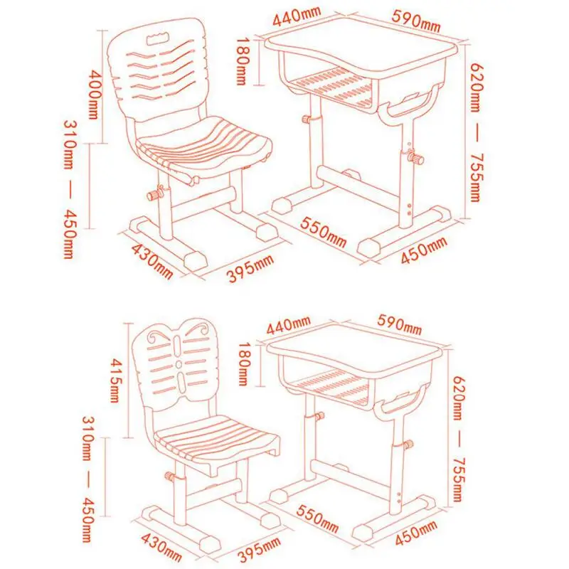 Высококачественные регулируемые многофункциональные детские Обучающие столы и стулья, набор для студентов, Обучающие Настольные кресла, корректное сидение