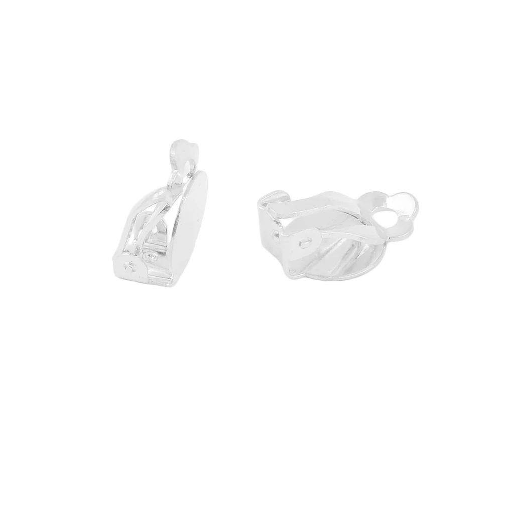 12Pieces Clip On Glue on Blank Pad Earrings Findings DIY Enamel Crystal Jewelry Making for No Piercing Women 