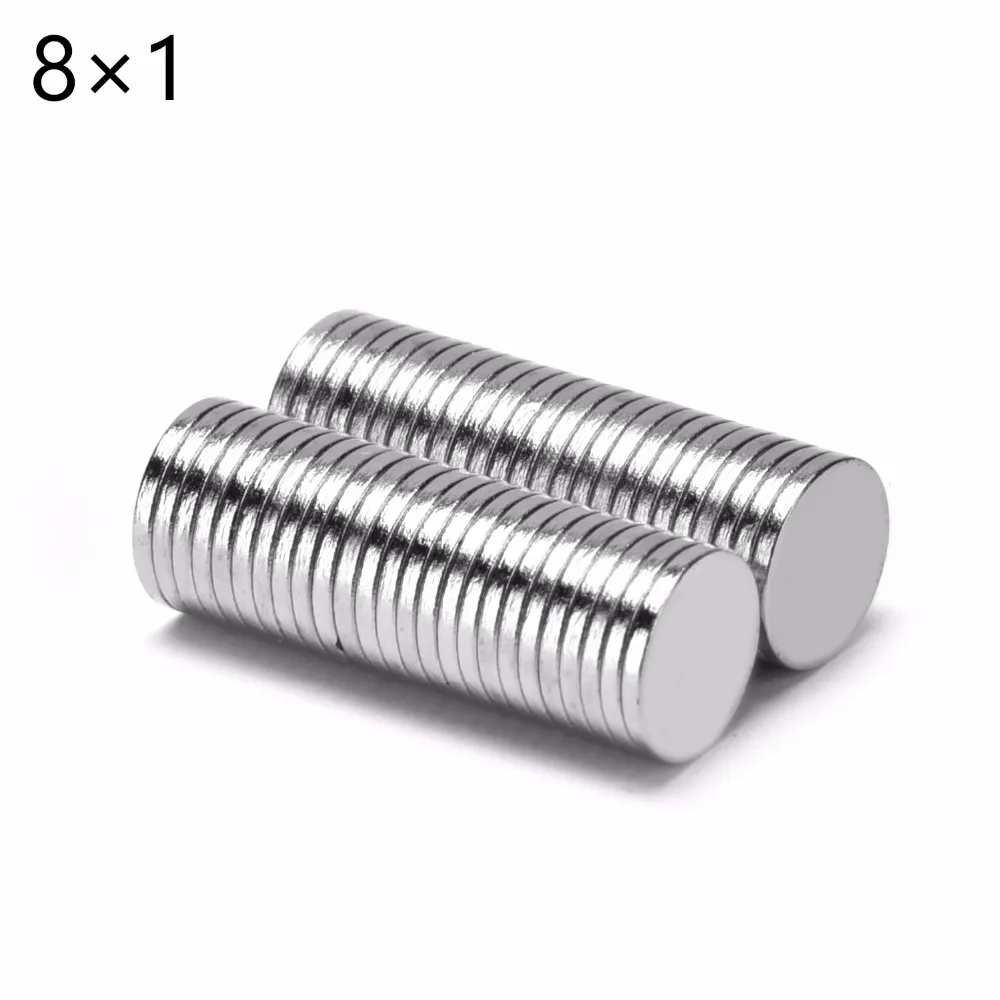 

100pcs Neodymium Disc Magnets 8x1 mm N50 Super Strong Powerful Rare Earth 8mm x 1mm Small Round Magnet 8*1 8mmx1mm