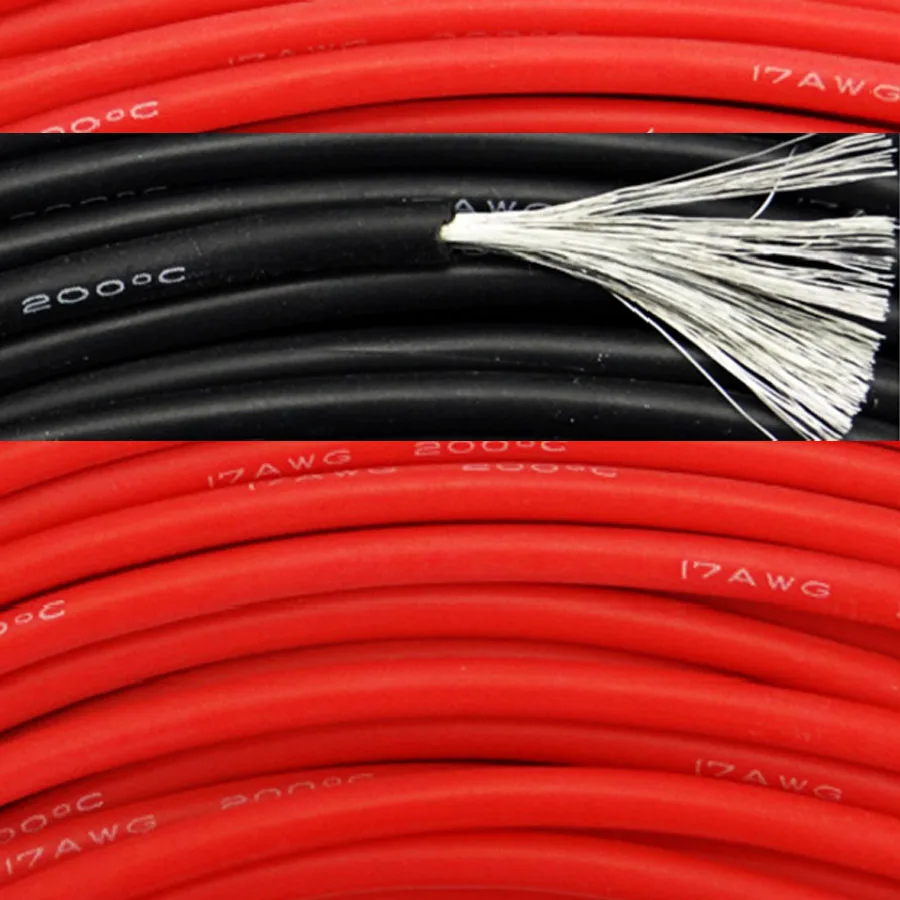 

20metre 17AWG Soft Silicone Cable 1.0mm2 Ultra Flexiable Test Line Wire Red Black